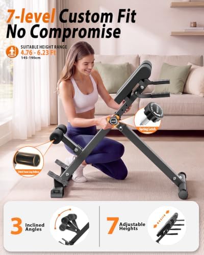 Adjustable Roman Chair – Back Extension Bench, 350 Lb Capacity