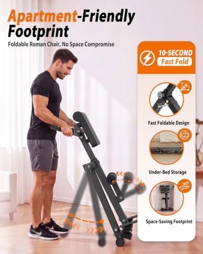 Adjustable Roman Chair – Back Extension Bench, 350 Lb Capacity