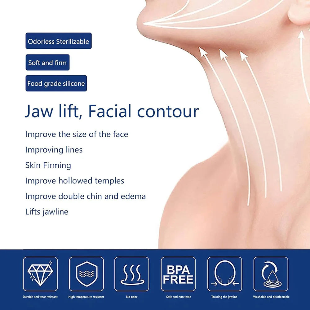 Jawline Exerciser for Man and Woman 3 Resistance Levels BPA Free Silicone Jaw Exerciser Gum Tablets Jaw Trainer & Jaw Exerciser Shaper for Beginner, Intermediate & Advanced Users